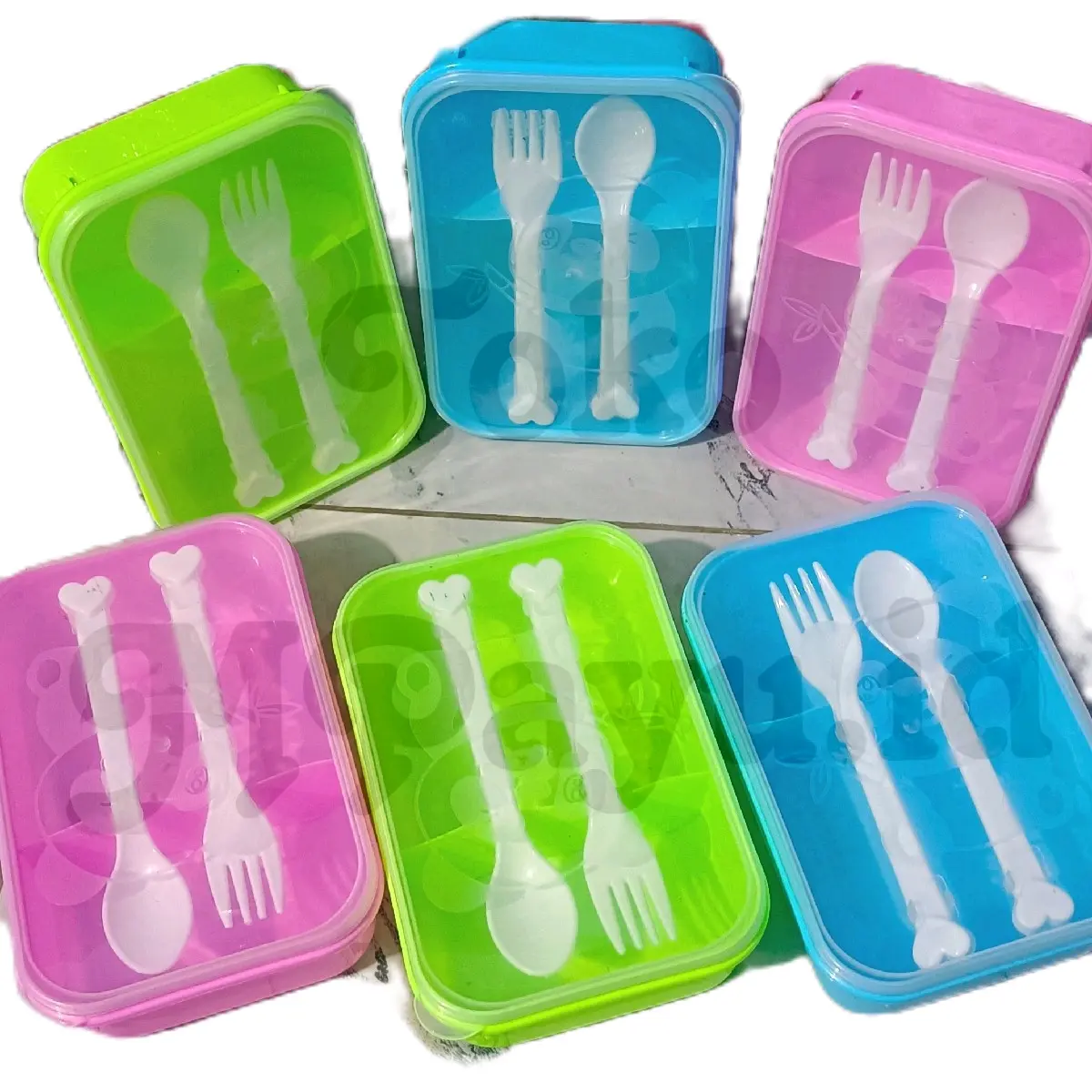 1 Lusin (12pcs) - Panda Set Kotak Makan Sekat 2 Anak Souvenir Ulang Tahun - Kitchenware