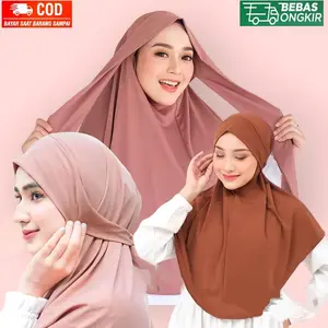 Naya Jilbab Instan Bergo Naya Jersey Malay Dewasa - Kerudung Wanita /- Kerudung Pasmina Jumbo - kerudung langsung pakai model terbaru dewasa -/ Kerudung Hijab Jilbab Instan Jersey Pasmina Terbaru