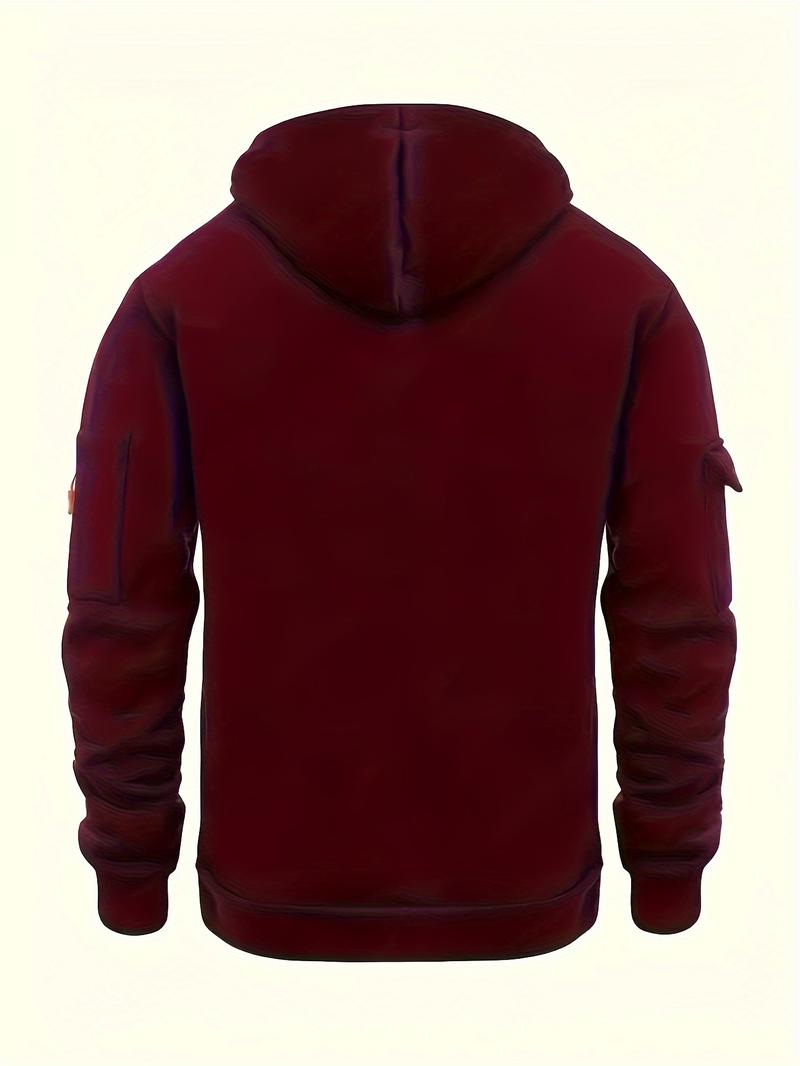 Product Introduction of A stylish windproof and fleece hoodie for autumn and winter warmth, perfect for casual parties 7