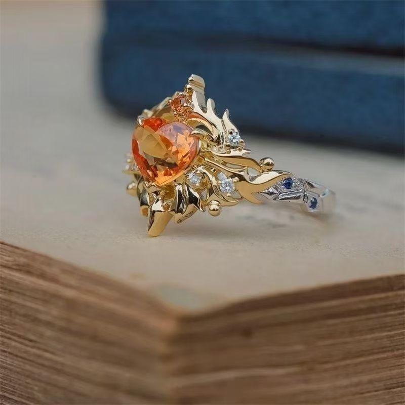 Nhẫn Mặt Trời Nhỏ Zircon Fanta, "Chức năng giữ nhiệt và ấm áp", Nhẫn Sang Trọng và Lộng Lẫy, Thiết kế tinh tế đơn giản và linh hoạt 1