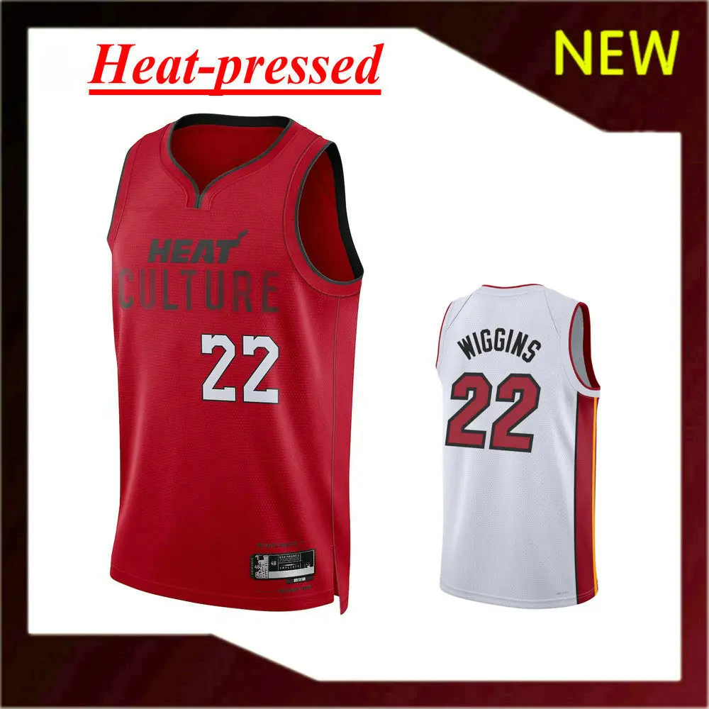 【Heat-pressed】New Original Basketball Jerseys Heat 22# Andrew Wiggins Jersey