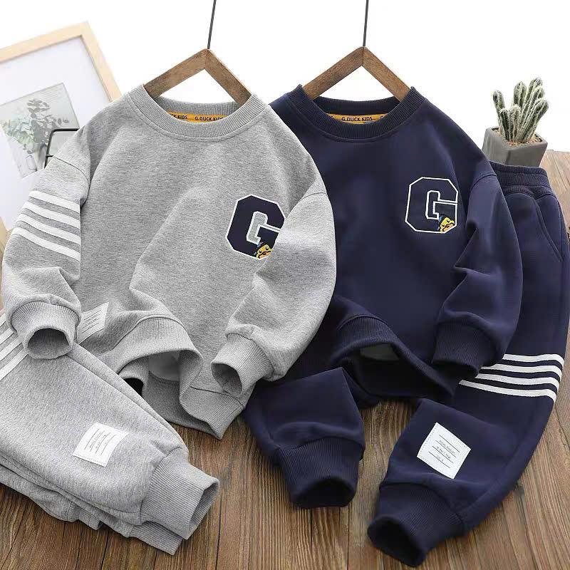 Quần áo bé trai Bộ thu đông dài tay năm 2025 cho bé trai 18-45kg từ tuổi 4-15 tuổi mẫu G- phong cách thời trang sành điệu chất nỉ da cá mềm mịn đường may kĩ