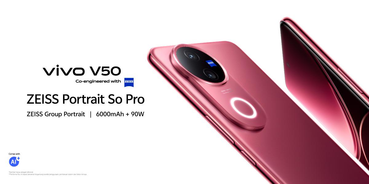 [ONLINE EXCLUSIVE] vivo V50 5G (8/256) Rounded-edge Design, ZEISS Group Potrait, 6000mAh Battery+90W Flashcharge, IP68+IP69, vivo AI