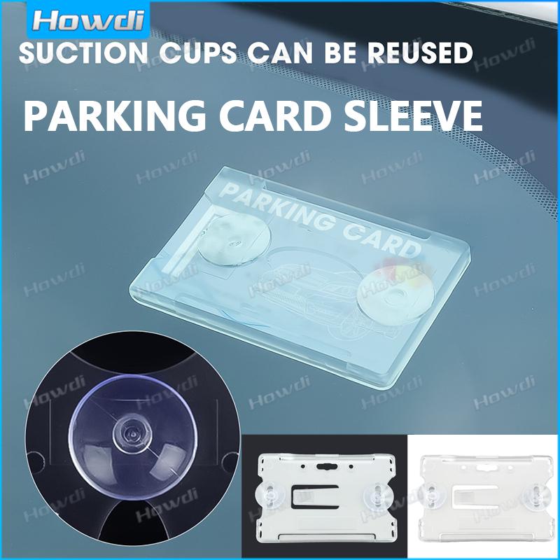 Product Introduction of 【Howdi Car Outlets】Transparent Parking Card Sleeve Storing Information Card Suction Cup Style 21