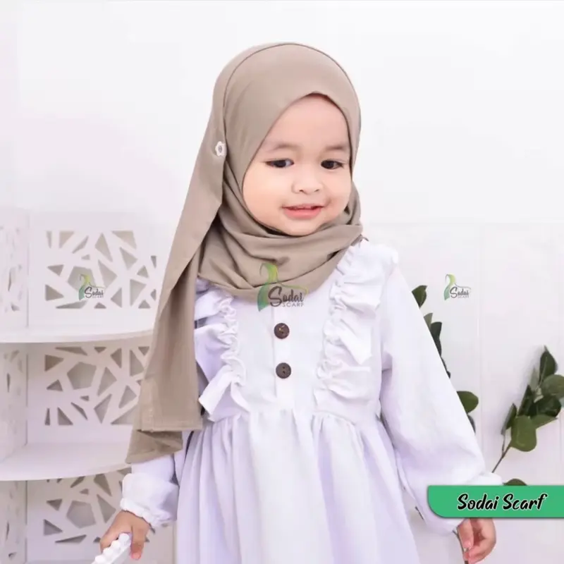 Pasmina instan kancing anak jersey ity premium 2-7thn nan best seller Cantik Pashmina Muslim 1