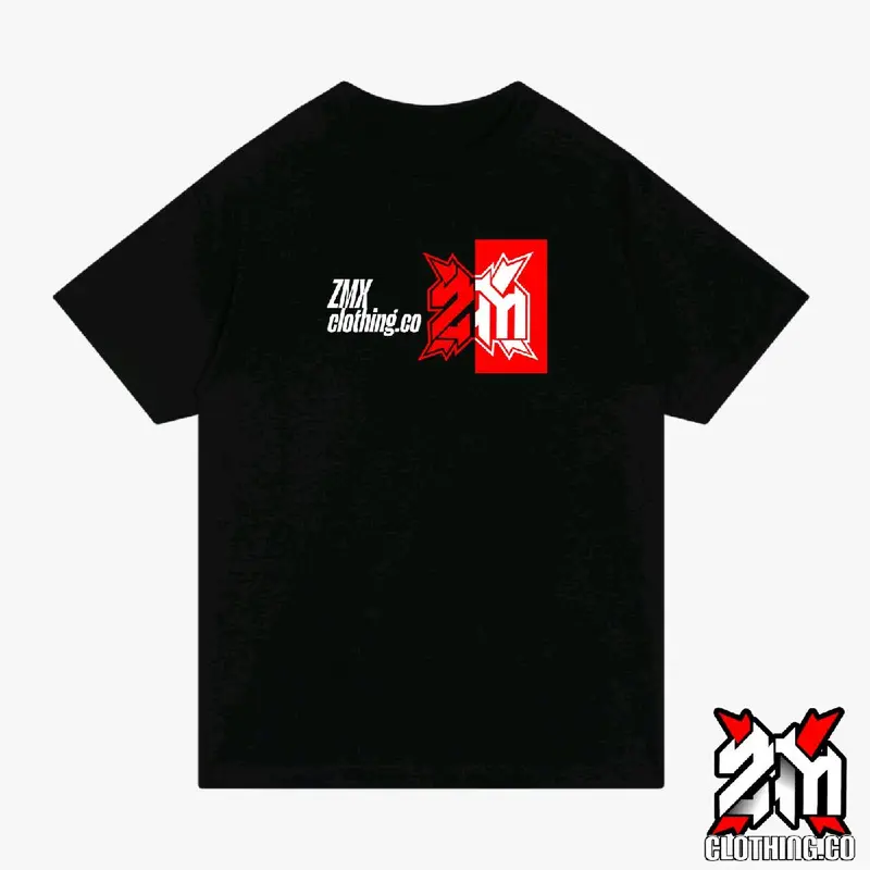 Kaos ZMX CLOTHING CO.Bahan Tebal Berkualitas Adem Serap Keringat Pria - Baju Combed Nyaman Katun Distro Standar Polos Hitam Sablon 1