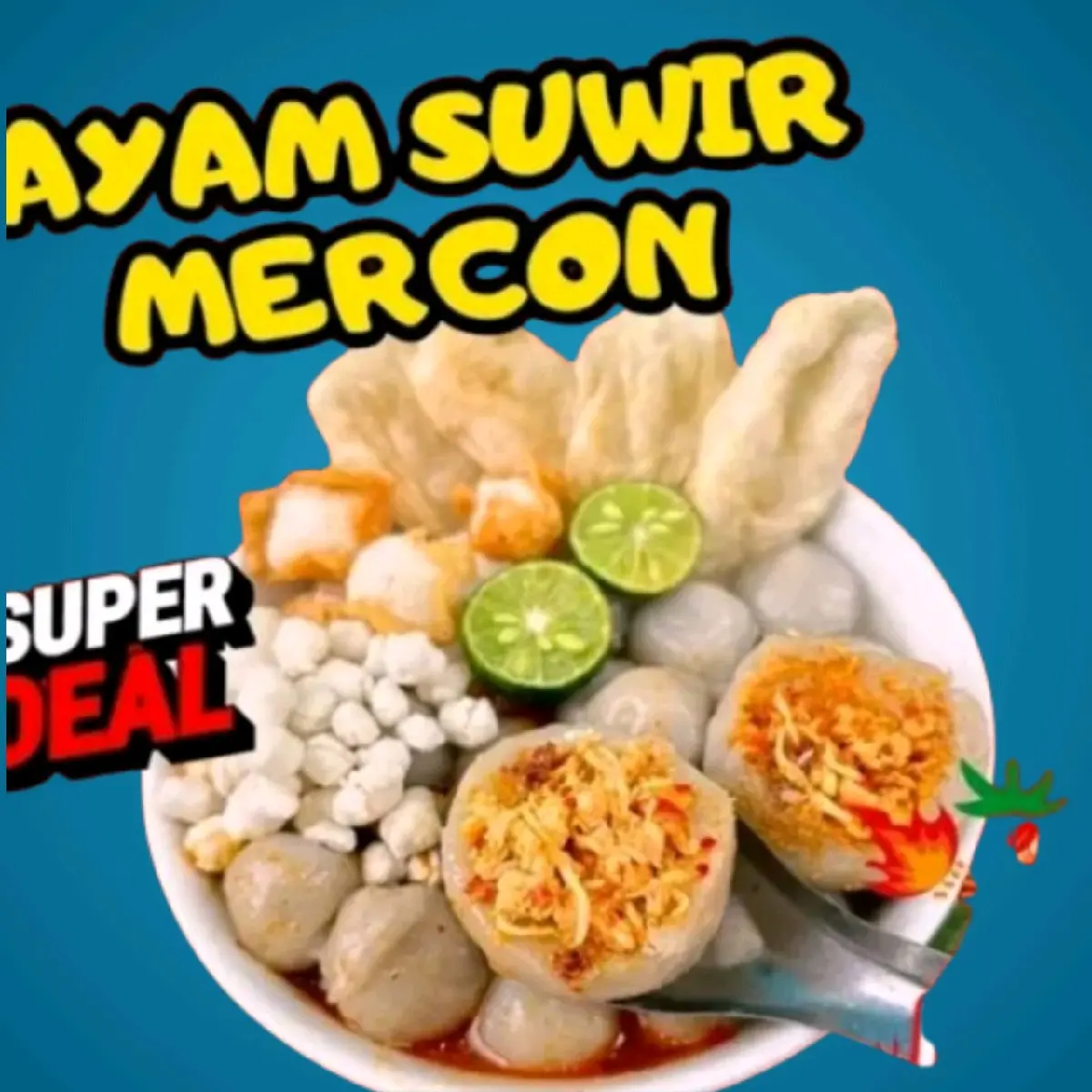 BASO ACI AYAM SUWIR MERCON  KHAS GARUT  Pedas Makanan Food Aci