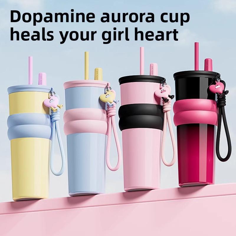 Cốc Đá, Dung Tích Lớn (700ML), Cách Nhiệt Và Làm Mát, Thép Không Gỉ 316, Có Ống Hút, Thích Hợp Cho Văn Phòng, Thiết Kế Nữ Sinh, Cốc Nước Giá Trị Cao, Lý Tưởng Cho Mùa Hè, # Cốc Nước # Cốc Giữ Nhiệt 1
