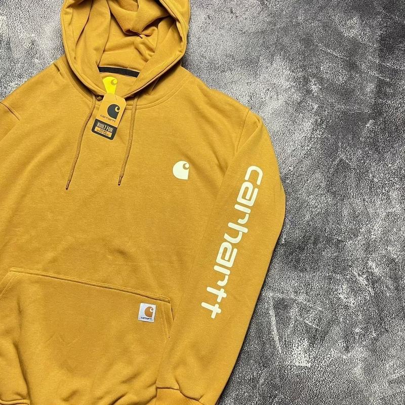 Hoodie Carhartt Spellout Premium Sweater Hoodie Carhartt Basic Logo  Jaket Hoodie Carhartt Kuning XXL