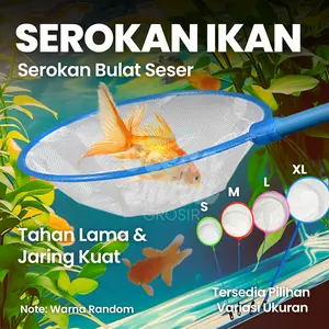 Seser Aquarium Serokan Halus Jaring Bulat Kecil Saringan Serok Kotoran Ikan Artemia Cupang Kutir Kutu Air Akuarium