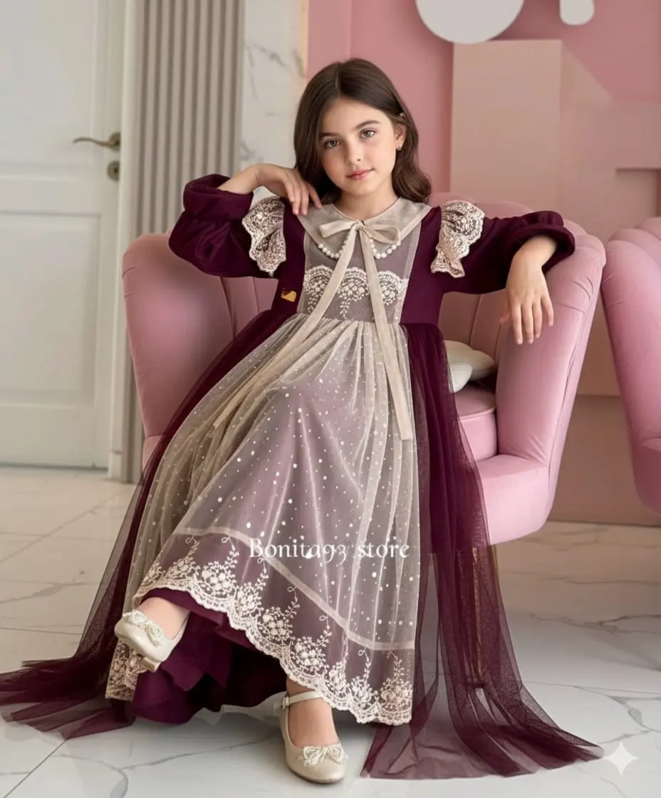 Laura Dress Anak usia 3-15 tahun - gaun pesta anak - gamis brukat anak - gamis kondangan