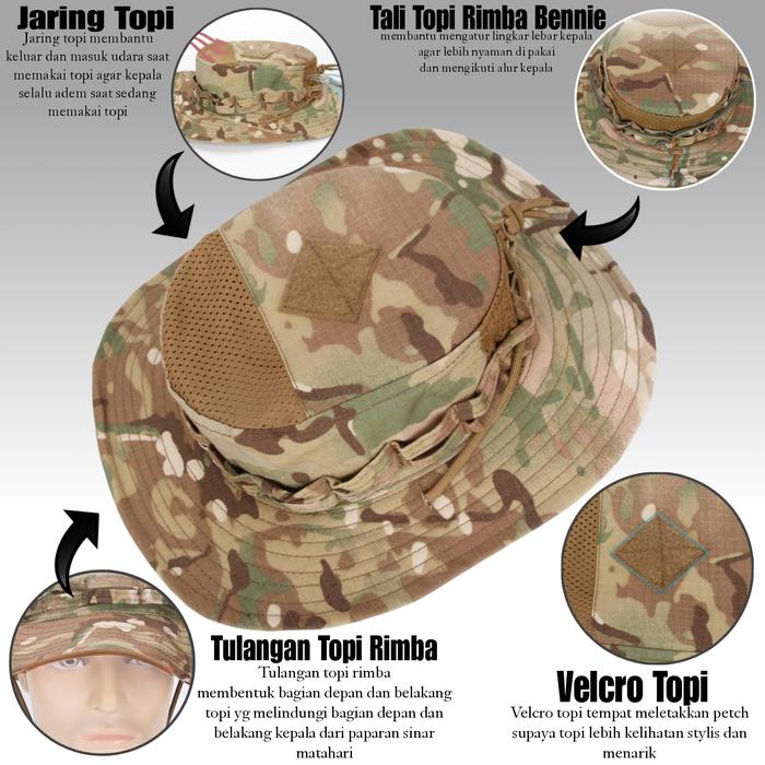 Promo [TOPI RIMBA NEW] Topi Rimba Pria Topi Pria outdoor Naik Gunung ...