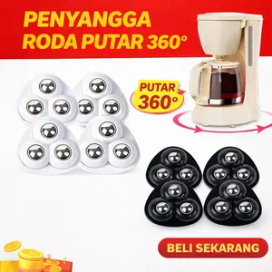 {DUORA} 4PCS Roda Kastor Mini Stainless 360 Derajat Roda Tempel Universal Roda Kecil Tambahan Roda Furniture