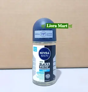 Nivea men roll on black white 50ml/deodorant pria fresh invisible