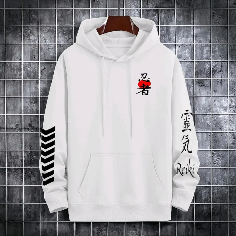 sweater hoodie REIKI kekinian putih abu Hitam pria wanita dewasa tersedia pilihan warna dan ukuran besar jumbo oversize Keren Distributor 1
