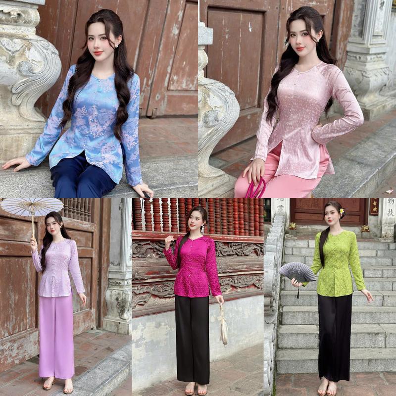  Set Bà Ba Lụa Gấm Vân Hoa Cao Cấp Tinh Hoa Truyên Thống Thiết Kế Thanh Lịch Tôn Vinh Vẻ Đẹp Á Đông Có Size bigsize áo bà ba gấm lụa đồ bà ba bằng lụa kiểu mới đồ đi chùa đẹp cho nữ áo bà ba gấm đi chùa set đồ lam đi chùa đồ lam cho mẹ 50 tuổi 