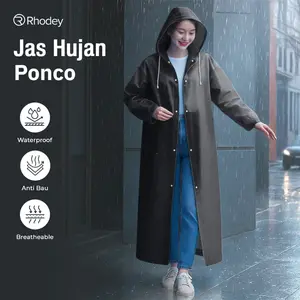 as Hujan Ponco Anti Rembes Dewasa EVA Waterproof Raincoat - TY876 - Black