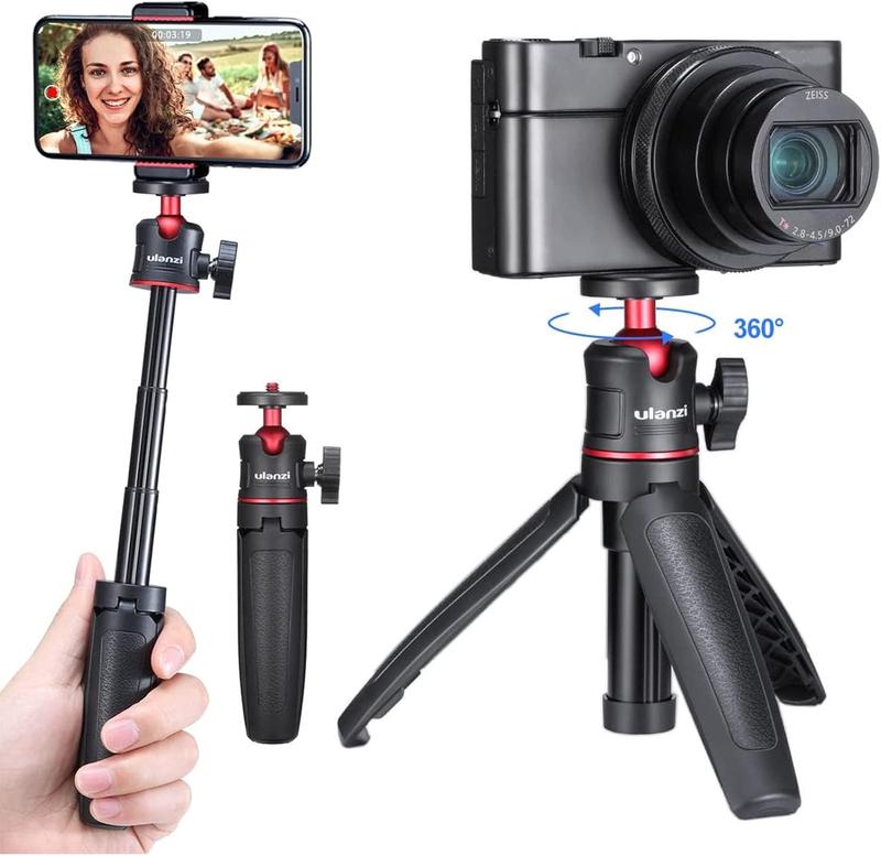 Gậy Ba Chân Cực Mở Rộng, ULANZI MT-08, Giá Chân Đế Tripod Selfie Stick Mini, Có Tay Cầm, Tương Thích Với Webcam, iPhone 11 Pro Max, Điện Thoại Thông Minh Samsung, Canon G7X Mark III, Sony ZV-1, RX100 VII, A6400, A6600 Máy Ảnh, Thích Hợp Cho Vlog