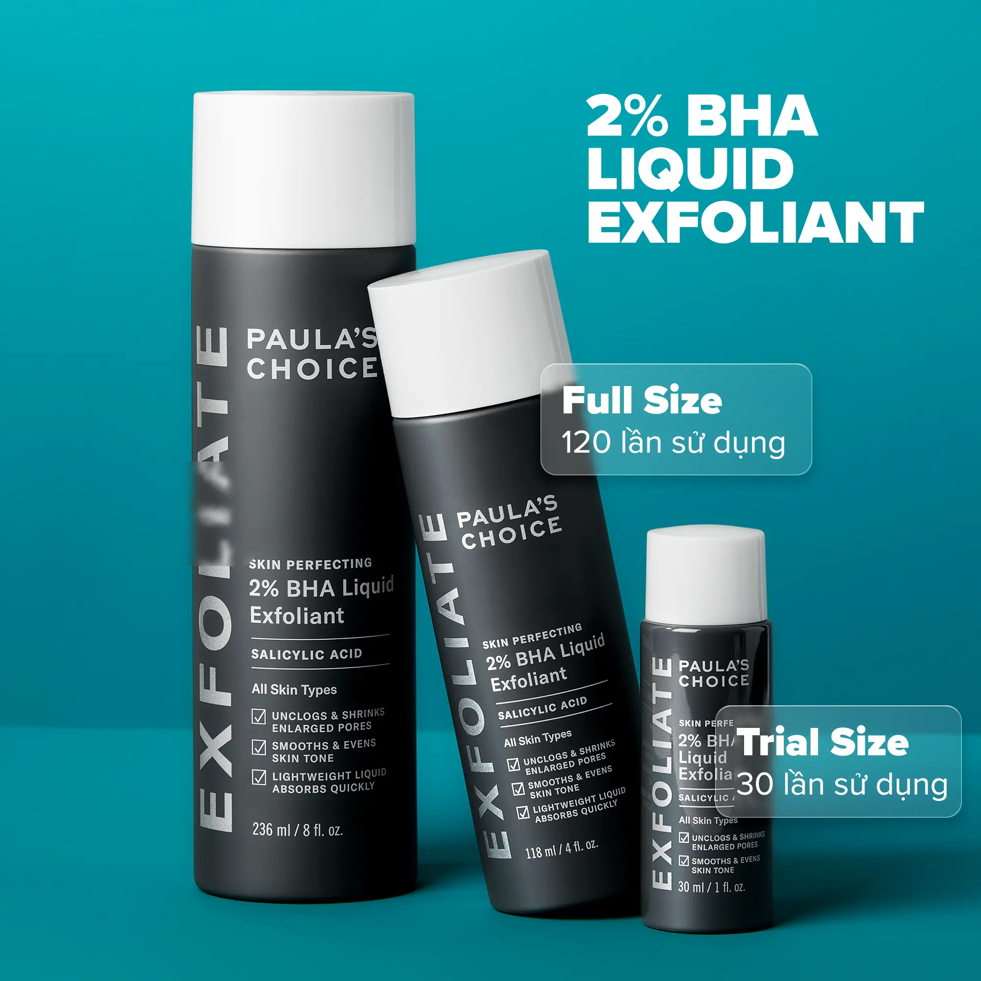 Tẩy tế bào chết hỗ trợ làm sạch sâu Paula's Choice Skin Perfecting 2% BHA Liquid Exfoliant 30ml B2016 | BigBuy360 - bigbuy360.vn