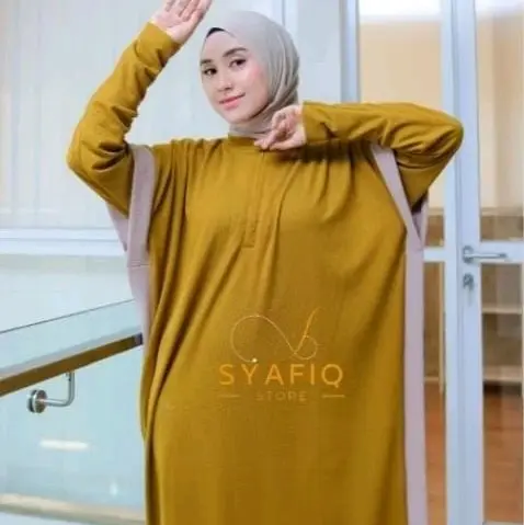 abaya belvania  bahan knit premium All size Ld 130 Pb 138 busui friendly wudhu friendly harga 120000