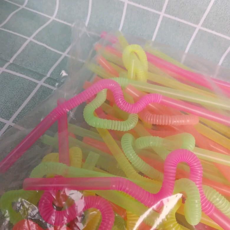 Sedotan Fungky / Sedotan Ulir Spiral Warna- warni @50pcs Straw Buah Minuman 4