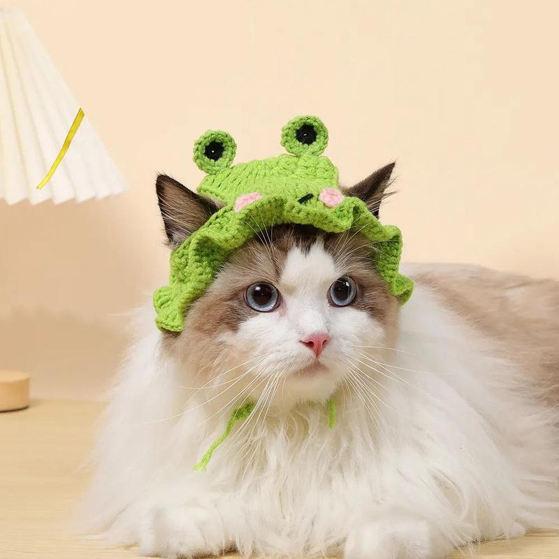 Topi Kucing Rajutan Topi Kucing, Rekaan Comel, Gaya Kartun, Bahan Anjal, Sesuai untuk ...