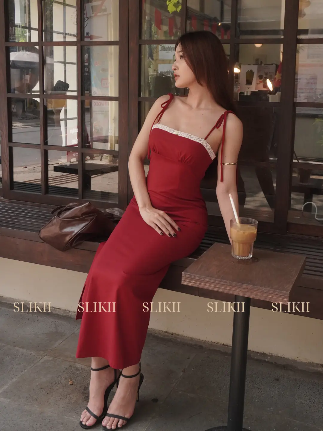 SLIKII HẠ THU - Đầm cột dây dáng dài vải linen dày dặn may 2 lớp phong cách thanh lịch | BigBuy360 - bigbuy360.vn