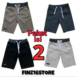 Hemat beli 2 pcs Celana chinos pendek dewasa%remaja Kain Nyaman Tebal Twill Shorts Pria
