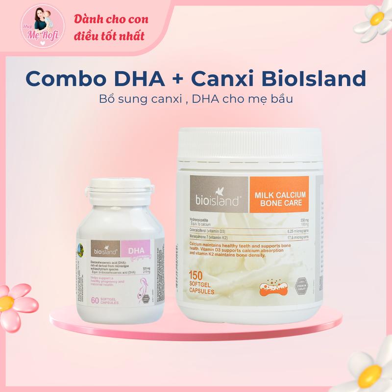  Combo DHA bầu Bio + Canxi Bone Bio Island cho mẹ bầu hỗ trợ sức khoẻ - Mẹ Rofi 