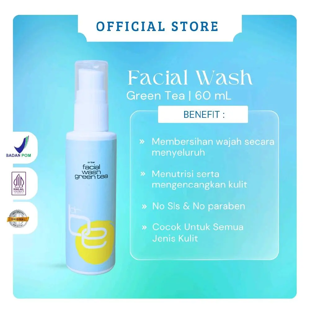Dr be facial wash green tea Semua Jenis Kulit