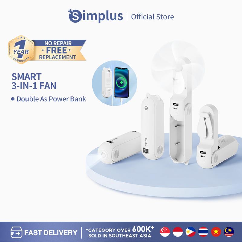 [Hot] Simplus Smart 3 in 1 Portable Fan Power Bank Flashligh - TikTok ...