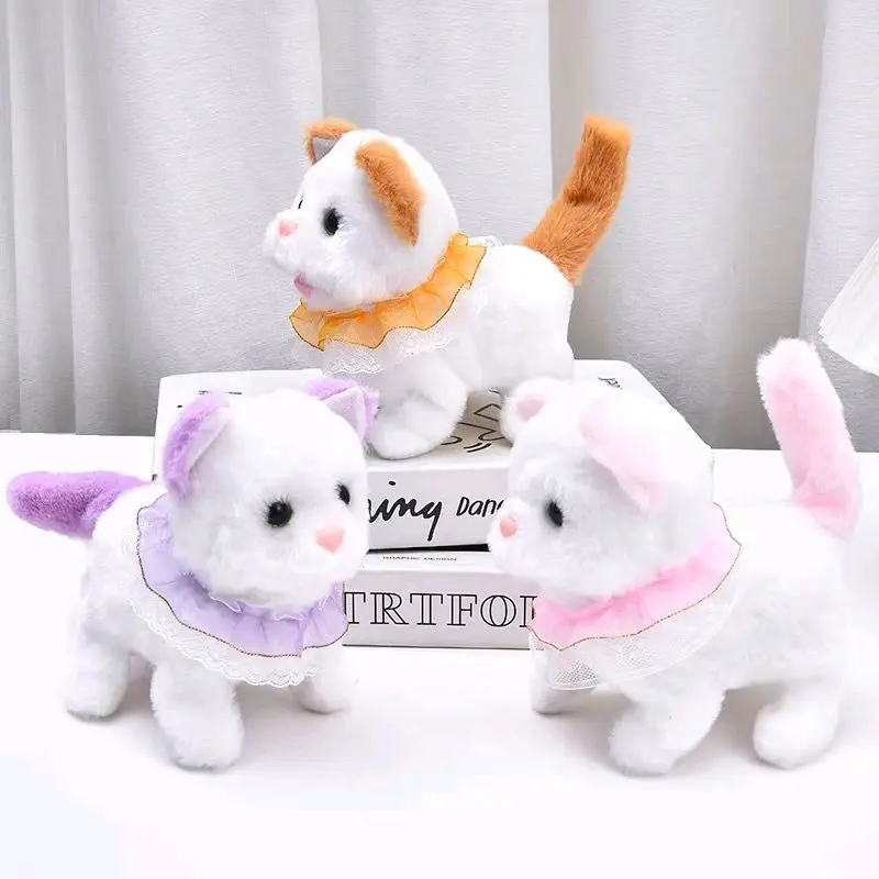 Mainan Kucing Bergerak / Mainan Anak Boneka Kucing Berjalan / Robot Kucing Berjalan Boneka Cat Bersuara Meong Bisa Bergerak