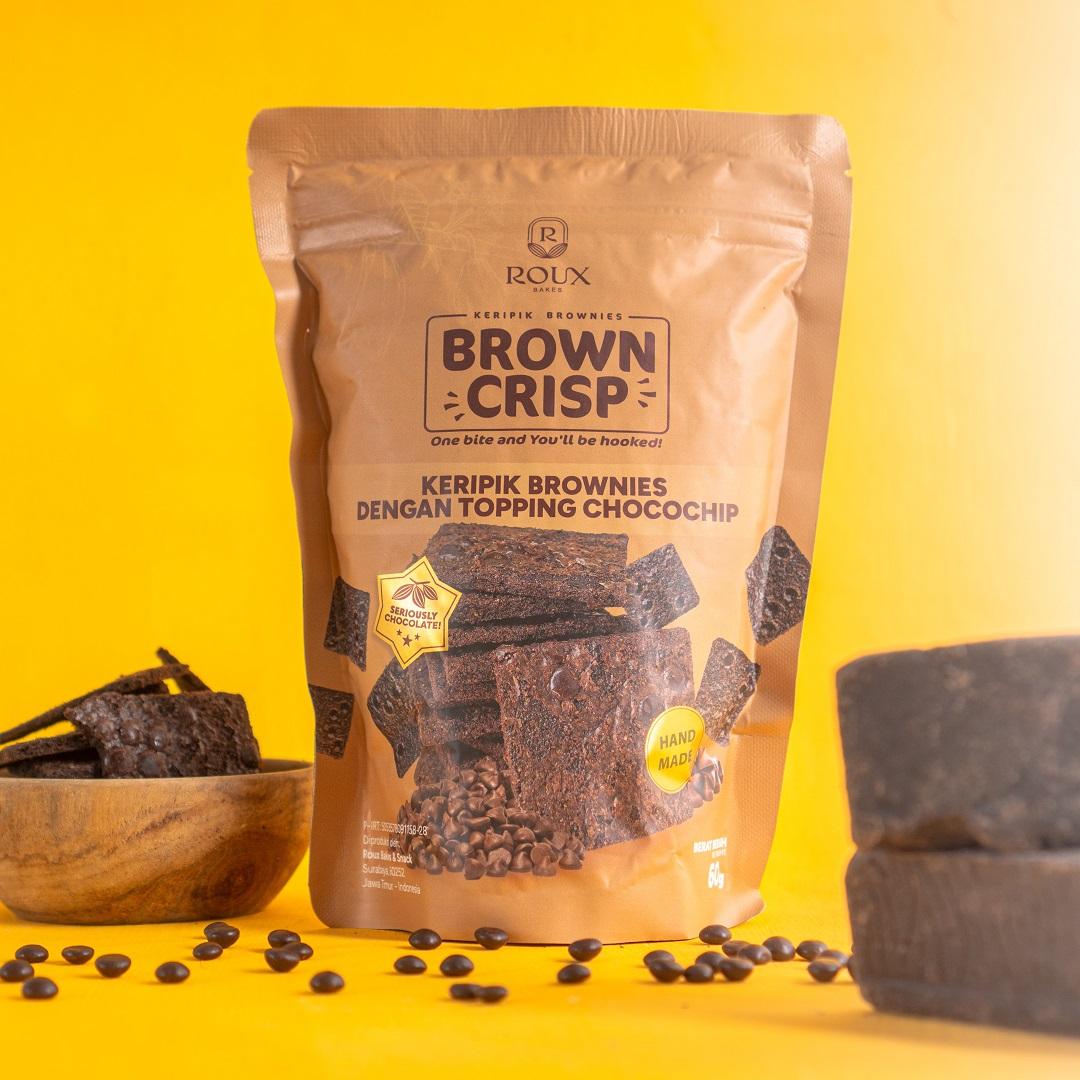 Brown Crisp - Keripik Brownies / Brownies Crispy / Bronis / Brownis Kering (60g) - Almond