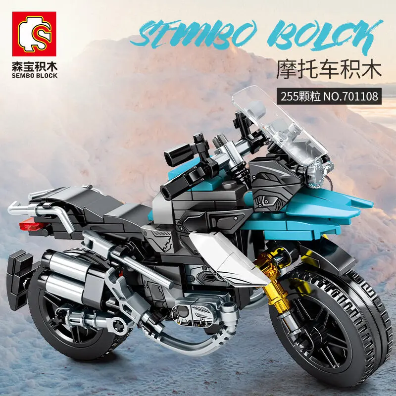 Senbao Assembled Building Blocks Motorcycle Racing Car Assembly Model Boy Creative Puzzle Toy Gift 701108
