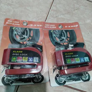 Alarm Gembok Motor Anti Maling Disc Lock Kunci Rem Cakram Waterproof Bahan Metal Kuat Aman Tahan Air & Serbaguna