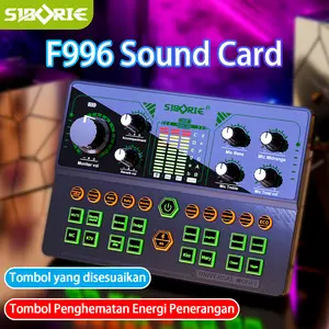 Siborie soundcard F996 Mixer Bluetooth sound card Audio USB External for phone PC Karaoke Keluarga