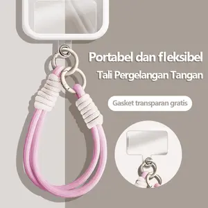 Tali Pergelangan Tangan Anti-Jatuh untuk iPhone & Samsung, Gelang Mode Baru dengan Gasket Transparan Gratis, Cocok untuk Redmi, Vivo, Oppo, Tali Serbaguna untuk Aktivitas Outdoor