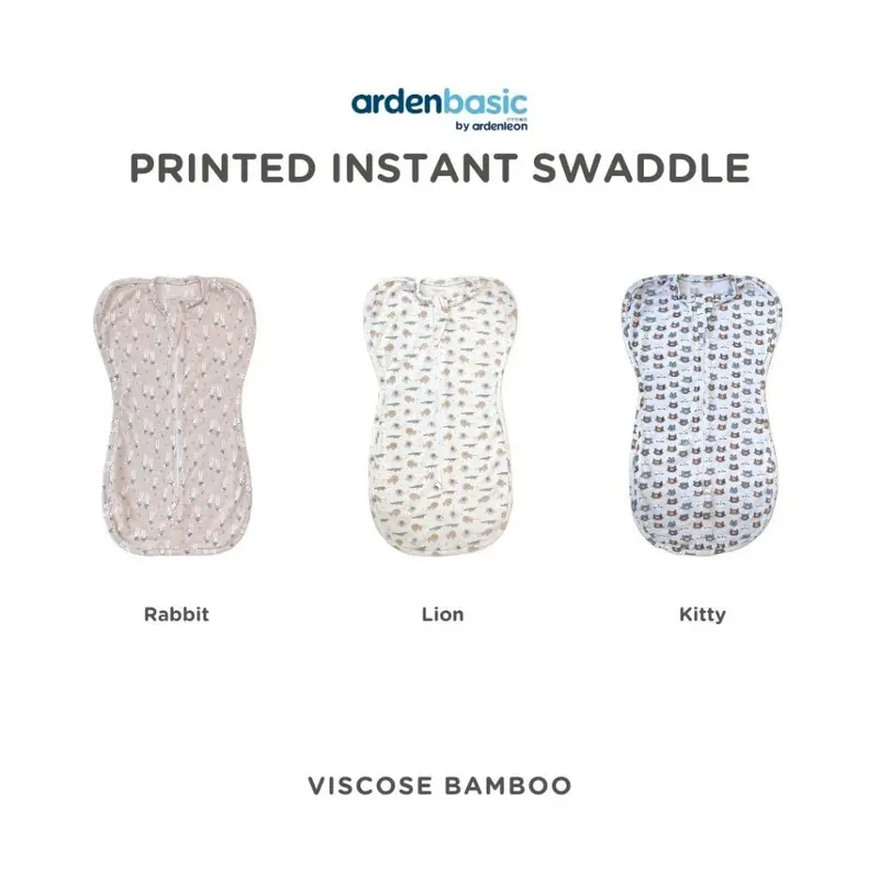 ARDENLEON ArdenBasic Printed Instant Swaddle Bedong Bayi Putih 5