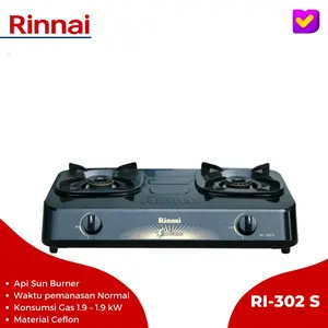 Rinnai Kompor 2 Tungku RI-302 S Telfon sun bunner