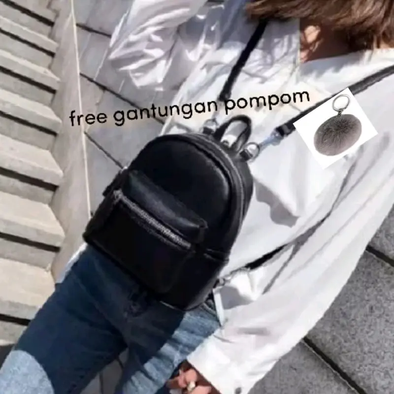 Tas Ransel Selmpang Mini Wanita Backpack Sekolah Kulit Cewek Perempuan 4