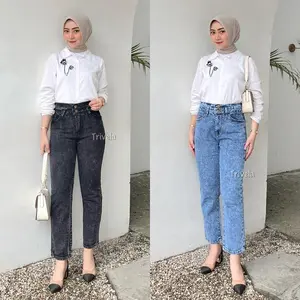 TRIVELA - Neville Boyfriend Jeans Wanita 27-38 Non stretch