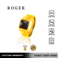 Gambar Emrys Premium Ring ROGER Real Titanium Anti Karat Cincin Titanium Pria Wanita - GOLD ONYX, 7 dari Emrysid Kota Bandung 3 Tokopedia