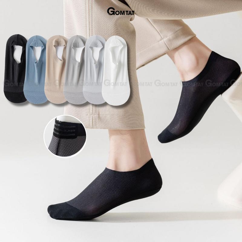 Combo 6 đôi tất lười nam GOMTAT, chất liệu cotton cao cấp, có đệm cao su chống tuột gót chân Menswear  - HAILUOI-PO-3019-1DOI