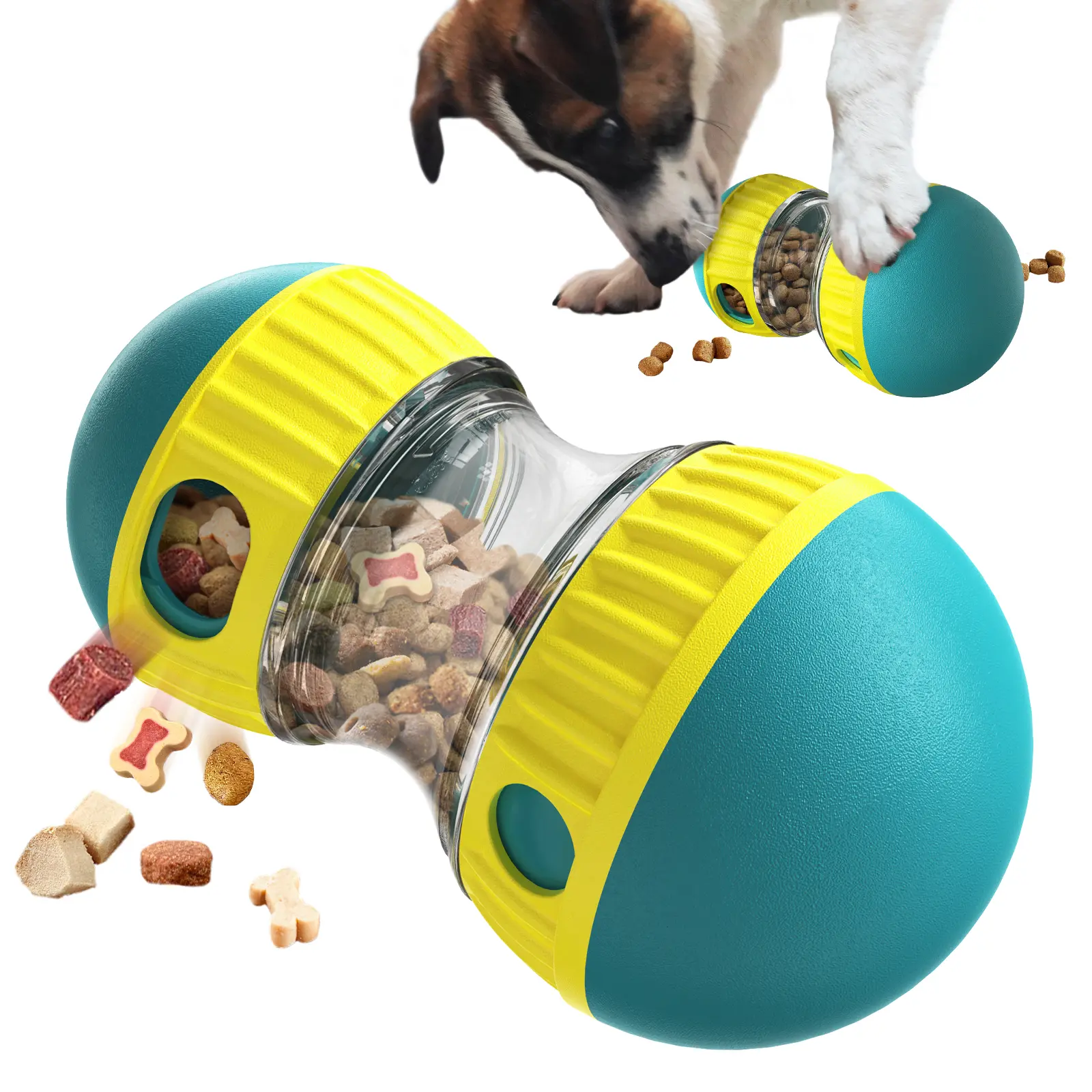 Dog Puzzle Toy Heavy Duty Chew-Proof Interactive Treat Dispenser, Adjustable Slow Feeder Ball for Aggressive Chewers - Food-Grade ABS Mental Stimulation Toy (All Breed Sizes)