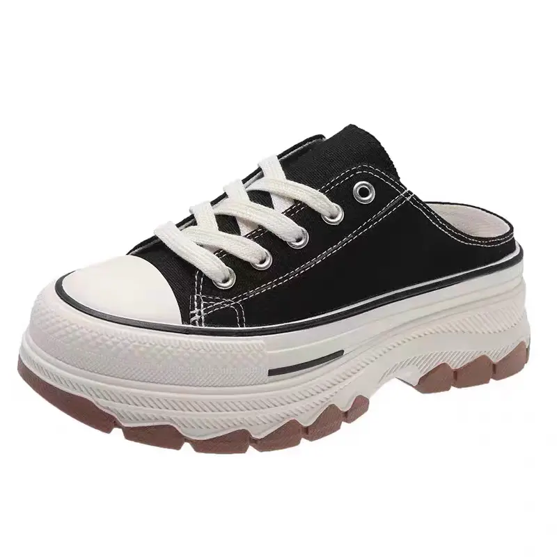 POS 2407 Sepatu Sneakers Selop Kanvas Fashion Wanita Premium