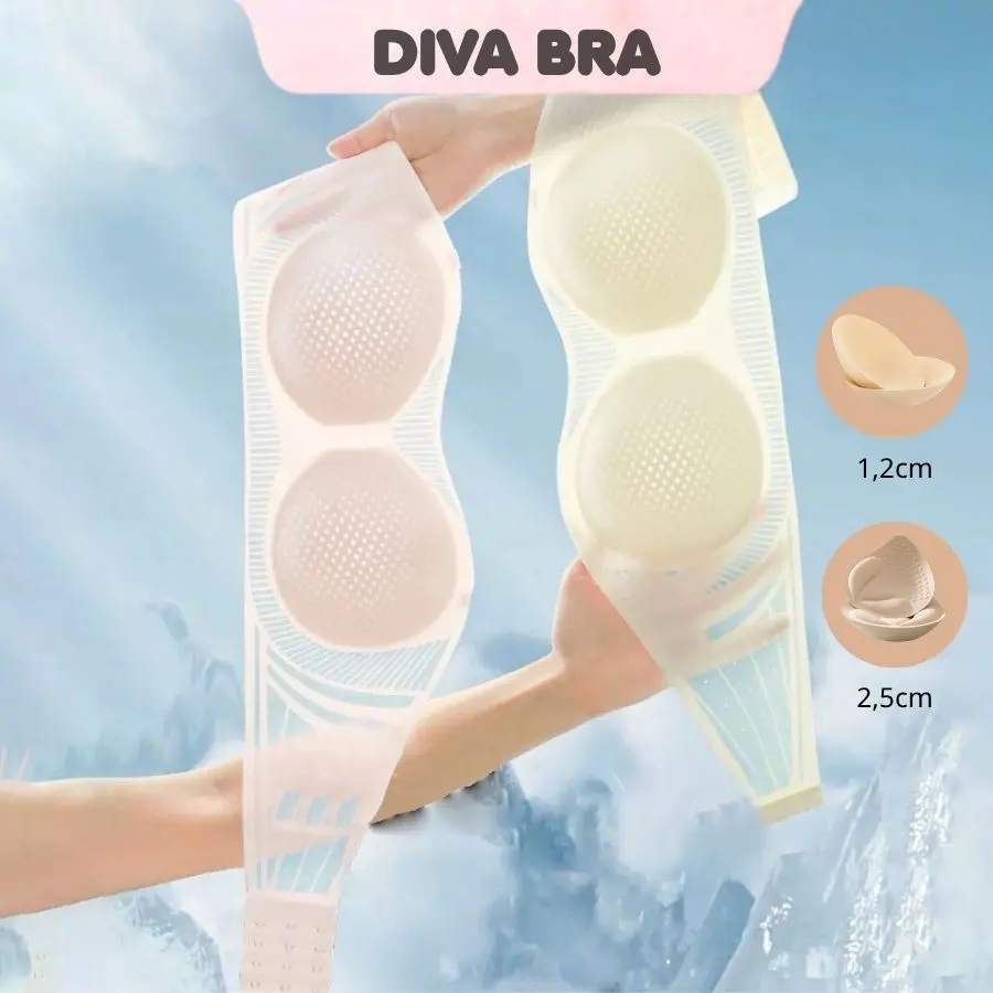 DIVABRA Áo Lót Áo Quây Nữ Bra Su Không Dây Nâng Vòng 1 Có Mút Đệm Mỏng Và Mút Đệm Dày Gom Quả Chống Xệ Dây Đeo Tháo Rời Chống Trượt Không Tụt --ALS08