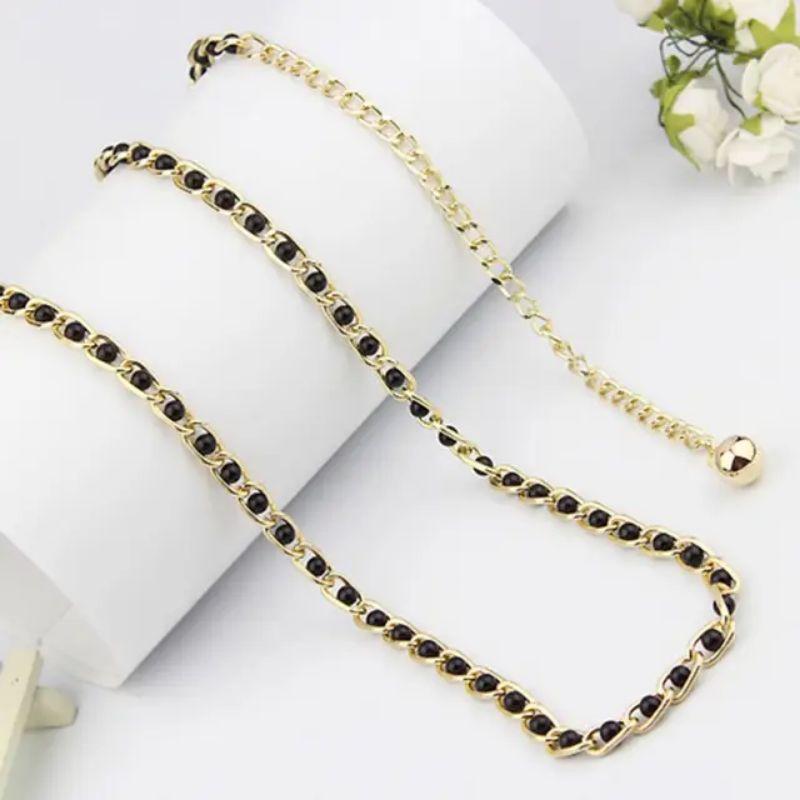 ikat pinggang dress mutiara Aksesoris Baju Wanita Pengait coquette sabuk sabuk  mutiara buat gamis rantai korean style chain belt 2
