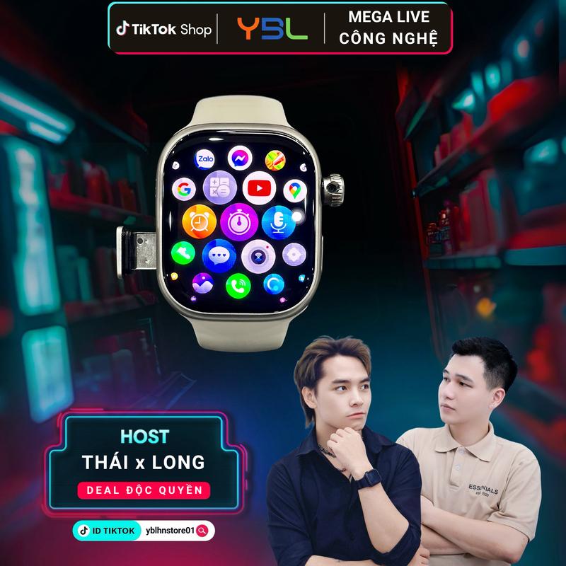 YBL X MR.THAI_TIGER Đồng Hồ Thông Minh S16 Gen 2 Màn Hình Super AMOLED Kết Nối Wifi Tải Ứng Dụng Chơi Game Có Sim Nghe Gọi 2 Chiều Camera Xoay 180 Độ