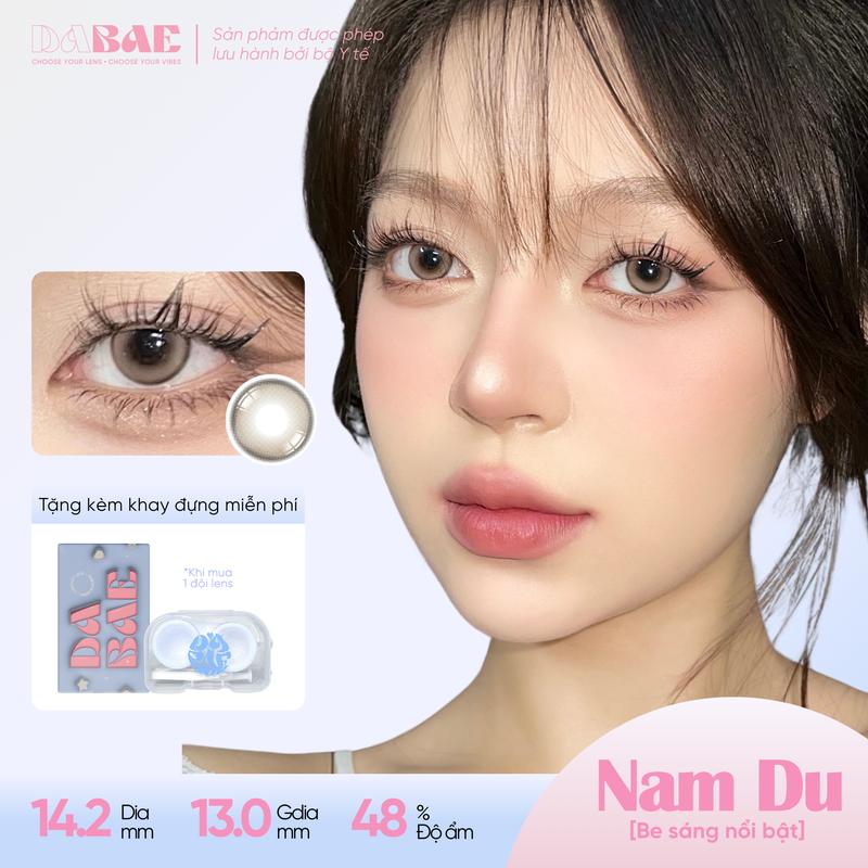 Kính áp tròng DABAE lens cận màu be sáng giãn nhẹ 3 tháng DIA 14.2mm có độ 0-8 Nam Du