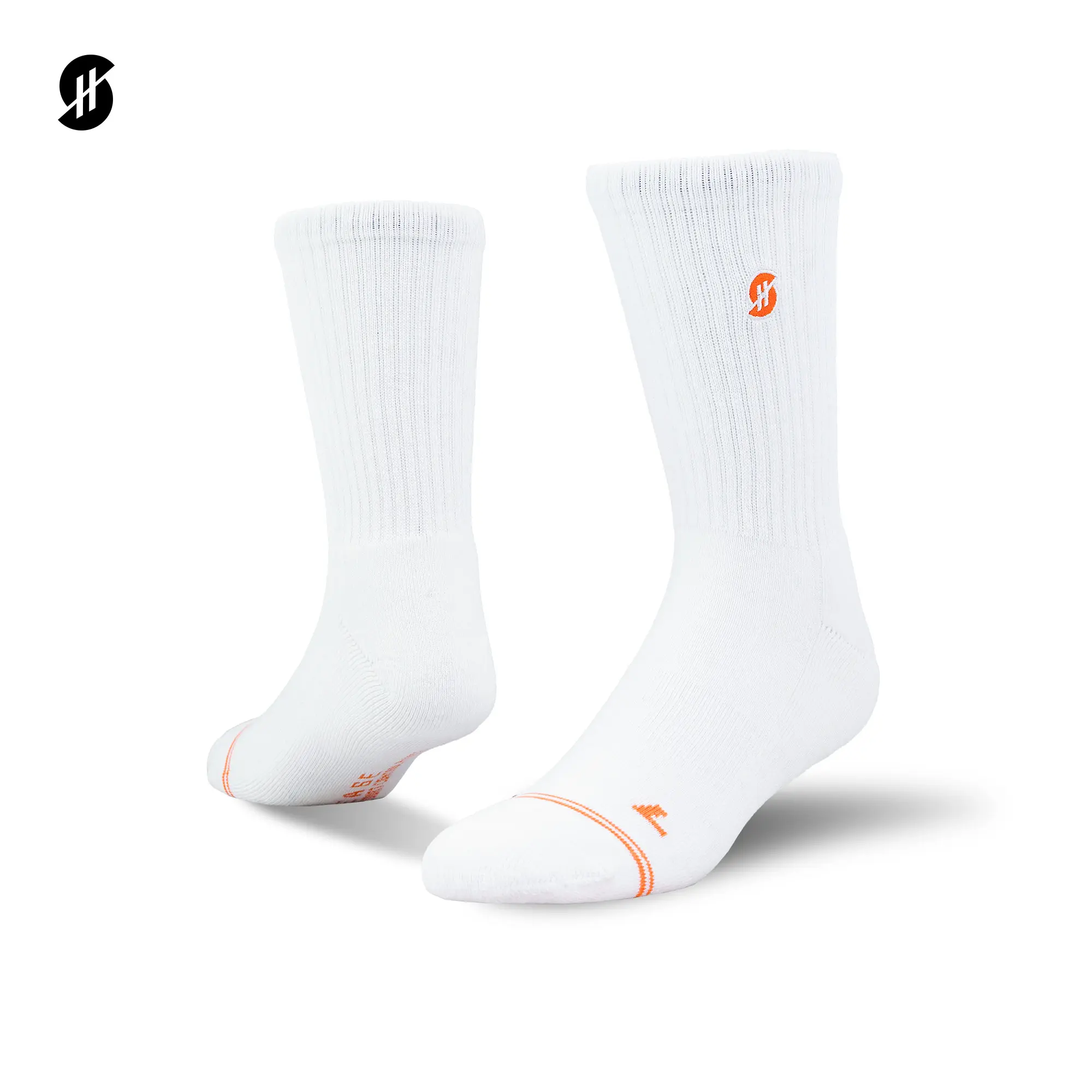 Plain White - Performance Crew Sock Kaos Kaki Polos Putih Olahraga Fashion Stayhoops Unisex Pria Wanita